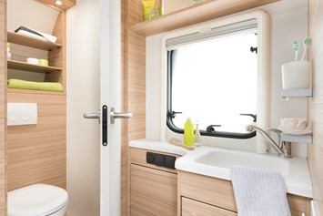 Glampingunterkunft: Spül WC im Caravan - Glamping Caravan
