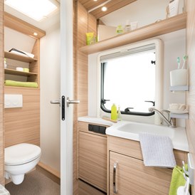 Glampingunterkunft: Spül WC im Caravan - Glamping Caravan