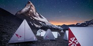 Luxuscamping - Langlaufloipe - Shelter 2014 beim Base Camp Matterhorn zur 150 Jahr Feier Erstbesteigung - Pop-Up Hotel am Camping Attermenzen