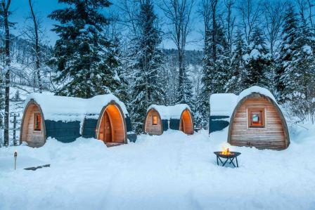 Glampingunterkunft: PODhouses im Winter - PODhouse - Holziglu gross auf Camping Atzmännig