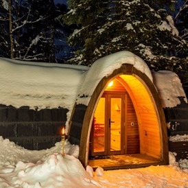 Glampingunterkunft: PODhouse im Winter - PODhouse - Holziglu gross auf Camping Atzmännig