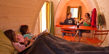 Luxuscamping - Skilift - Innenansicht - PODhouse - Holziglu gross auf Camping Atzmännig