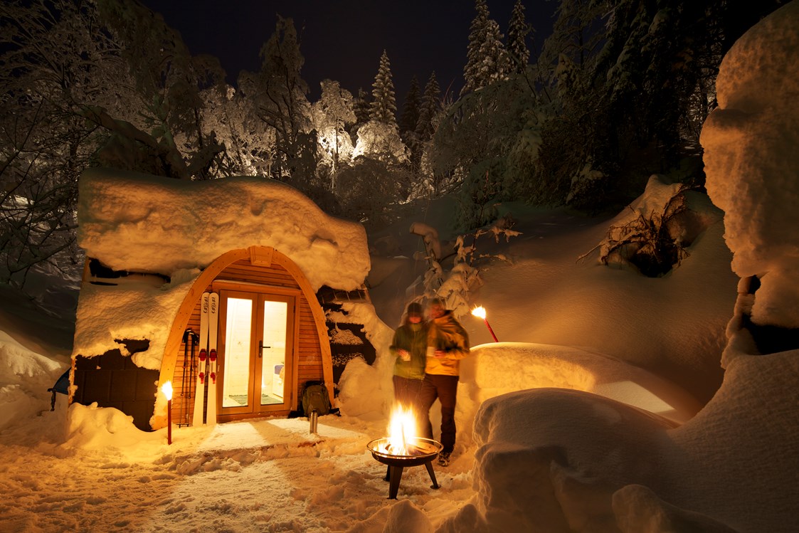 Glampingunterkunft: PODhouse im Winter - PODhouse - Holziglu klein auf Camping Atzmännig