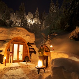 Glampingunterkunft: PODhouse im Winter - PODhouse - Holziglu klein auf Camping Atzmännig