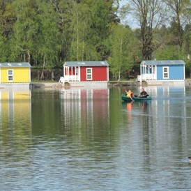 Glampingunterkunft: Seehaus direkt am See mit eigener Seeterrasse