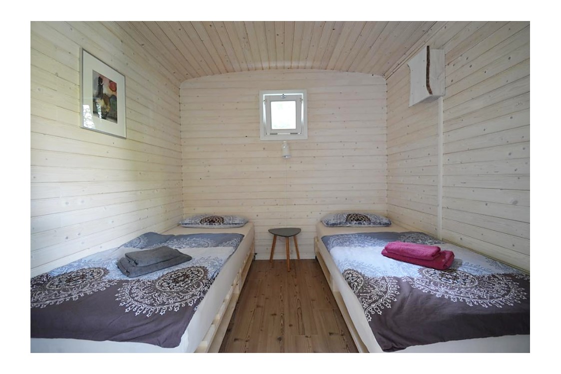 Glampingunterkunft: Schlafzimmer - Tiny House am See - Naturcampingpark Rehberge