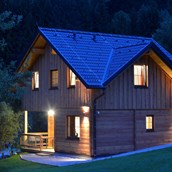 Glampingunterkunft - Außenansicht bei Nacht - Ferienhaus - Ferienhaus Premium am Seecamping Berghof