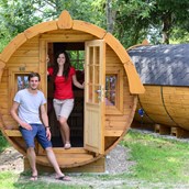 Luxuscamping: Campingfass für 4 Personen am Camping Heidehof