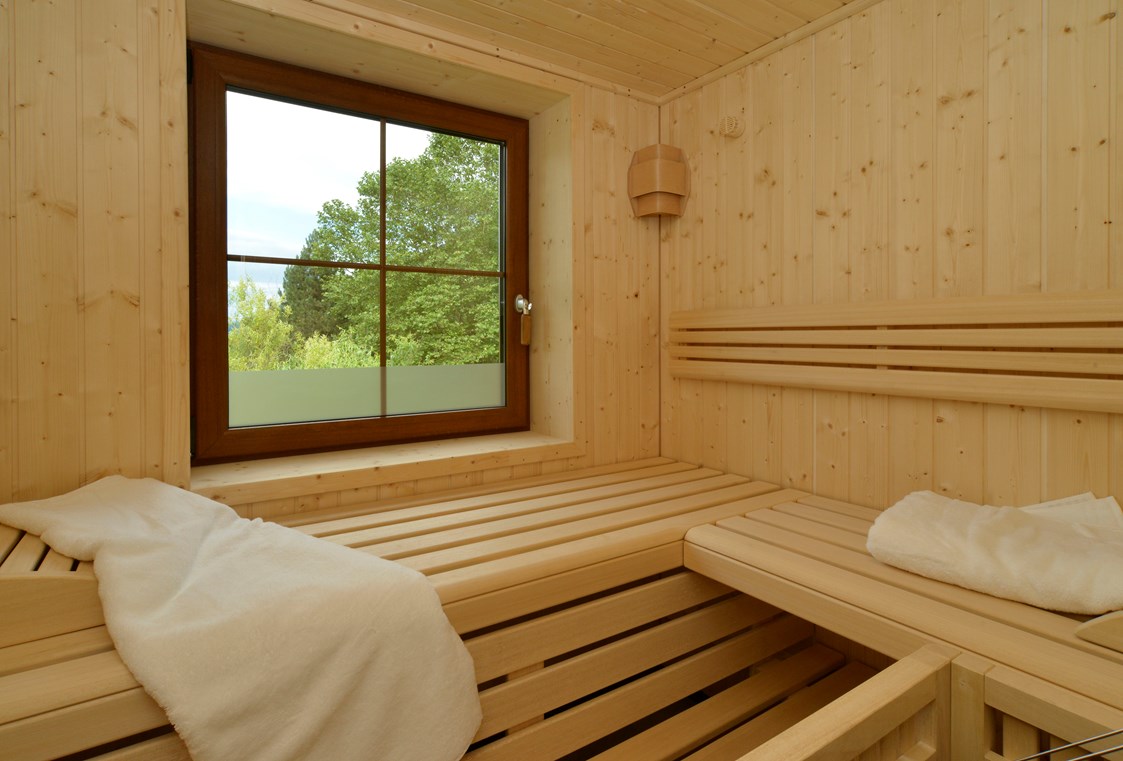 Glampingunterkunft: Sauna - Ferienhaus Deluxe am Seecamping Berghof